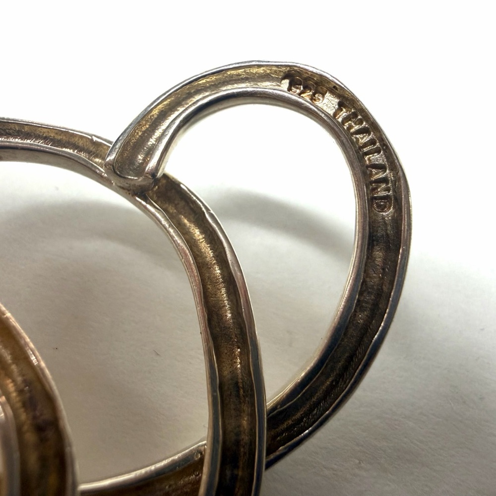 Interlocking Open Cuff Bracelet - Silver Tone - image 6